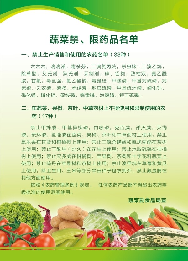 蔬菜局海报