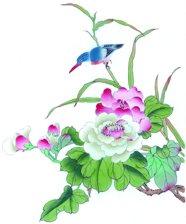 牡丹花卉植物国画图片