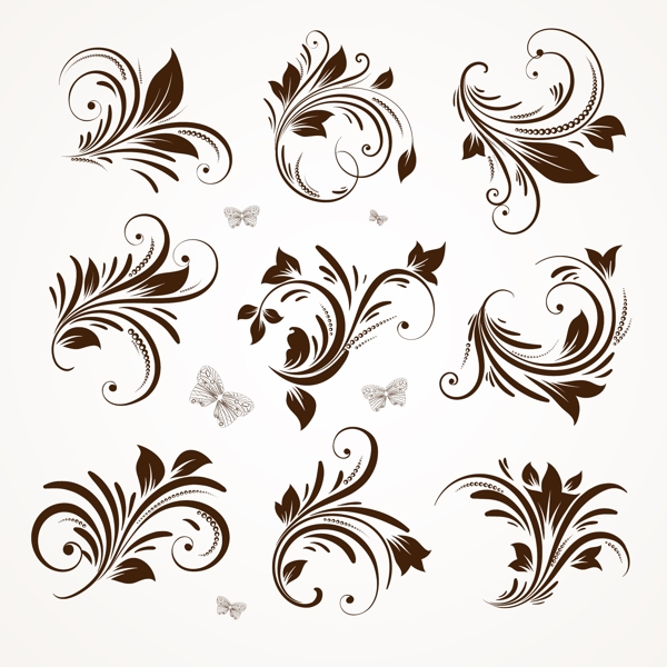 古典花纹花边装饰设计矢量图片