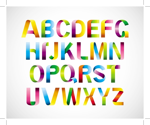 彩色字母设计矢量素材