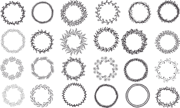 花朵边框花环矢量素材
