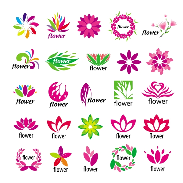 创意鲜花logo设计