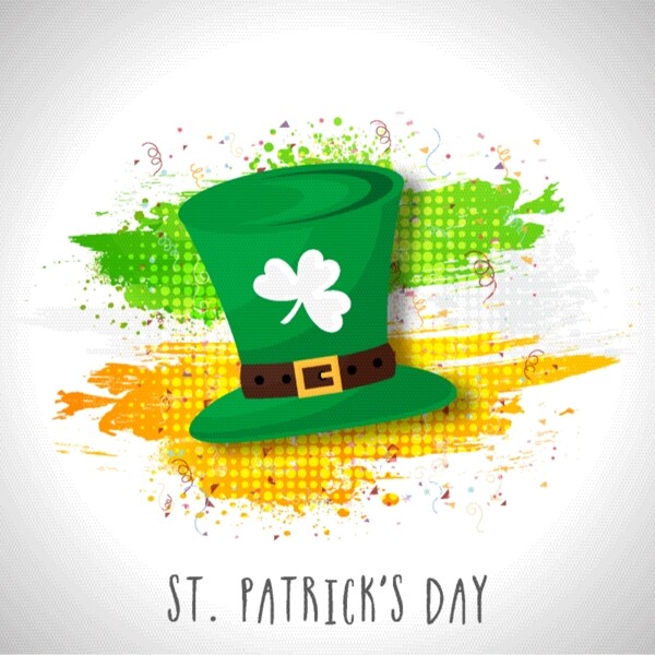 戴帽子和爱尔兰国旗的圣帕特里克日背景