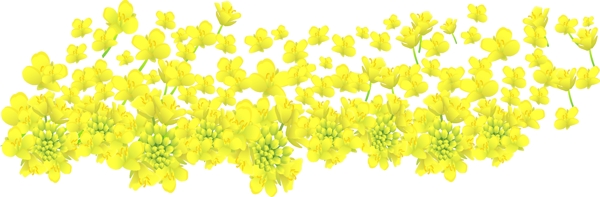 黄色水墨花朵元素