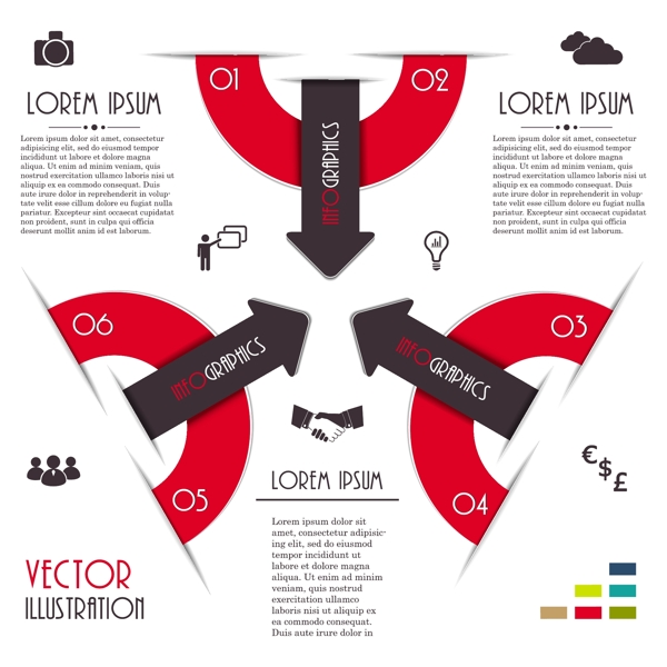 箭头元素信息图表矢量素材