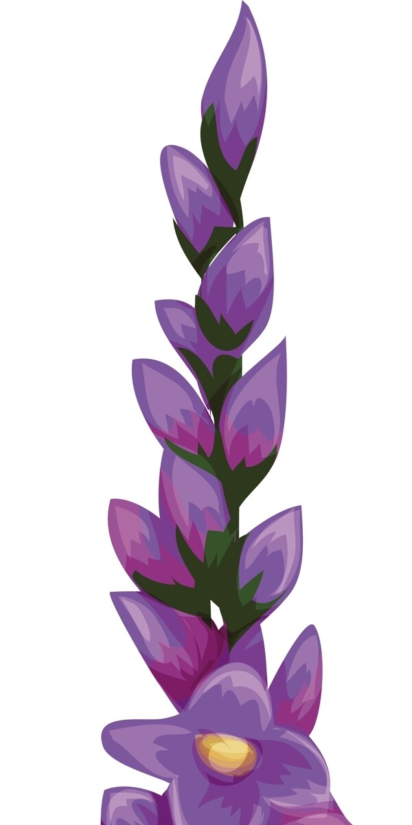 紫色花束卡通植物矢量素材