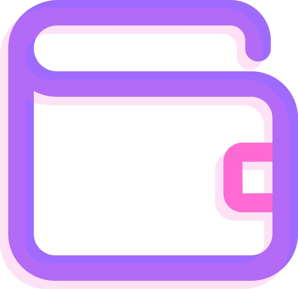 粉紫色荧光钱包矢量图标