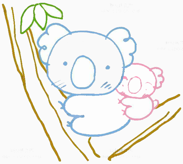 位图卡通动物小熊树可爱卡通免费素材