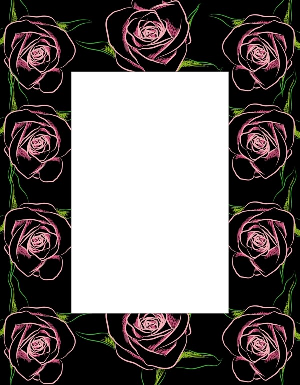 玫瑰相框图片