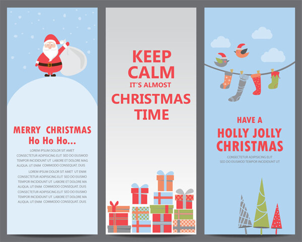 圣诞节雪人和礼物海报图片