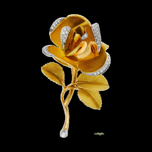 金色花朵钻石元素