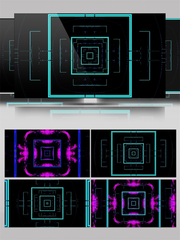 蓝光动感方块动态视频素材