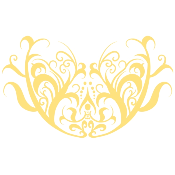 黄色欧式花纹装饰