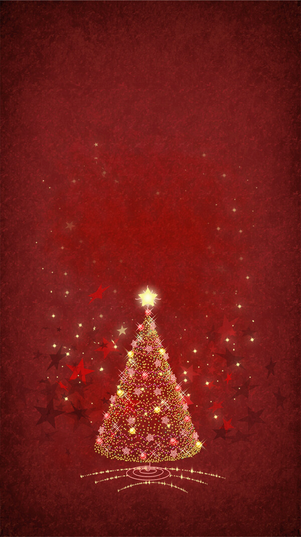 唯美圣诞树圣诞节H5背景素材