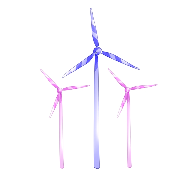 创意紫色风车插画