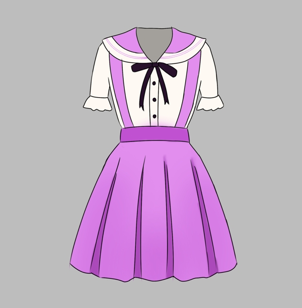 紫色的和服装饰插画