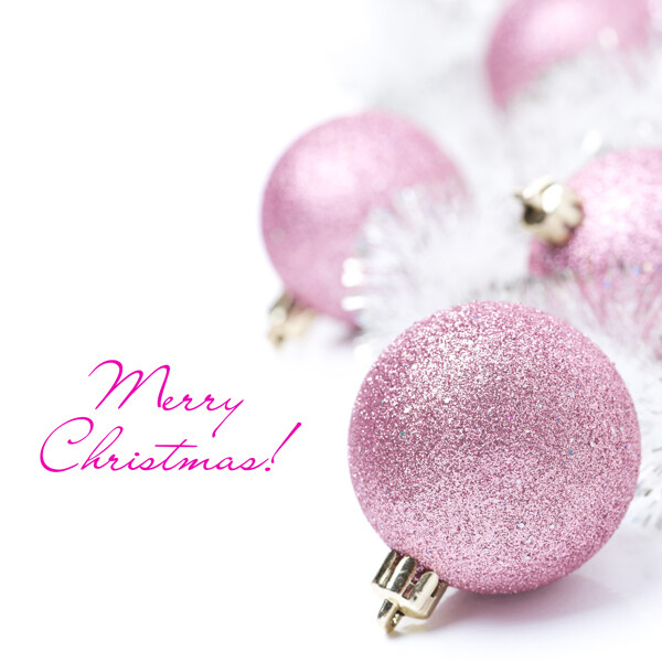 粉色圣诞节装饰球图片