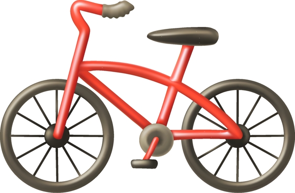 红色自行车元素