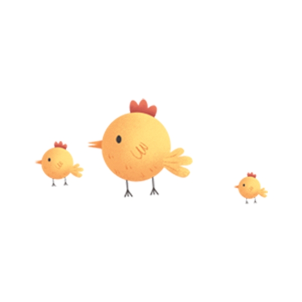 手绘小鸡动物卡通透明素材