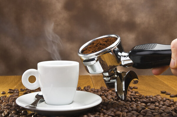 咖啡粉与咖啡图片