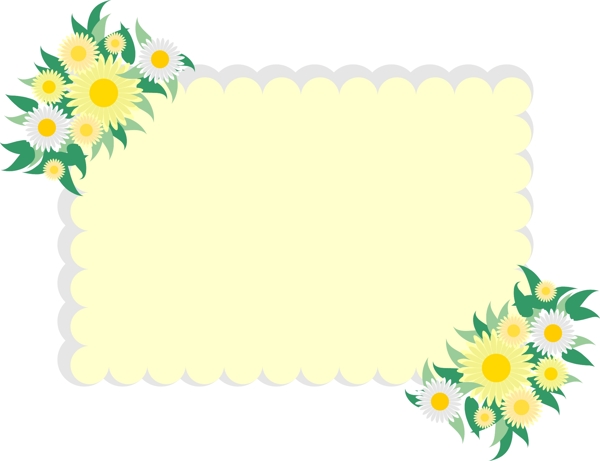 黄色小野菊海报边框