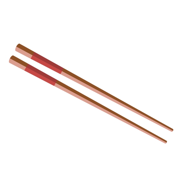 手绘吃饭用的筷子元素