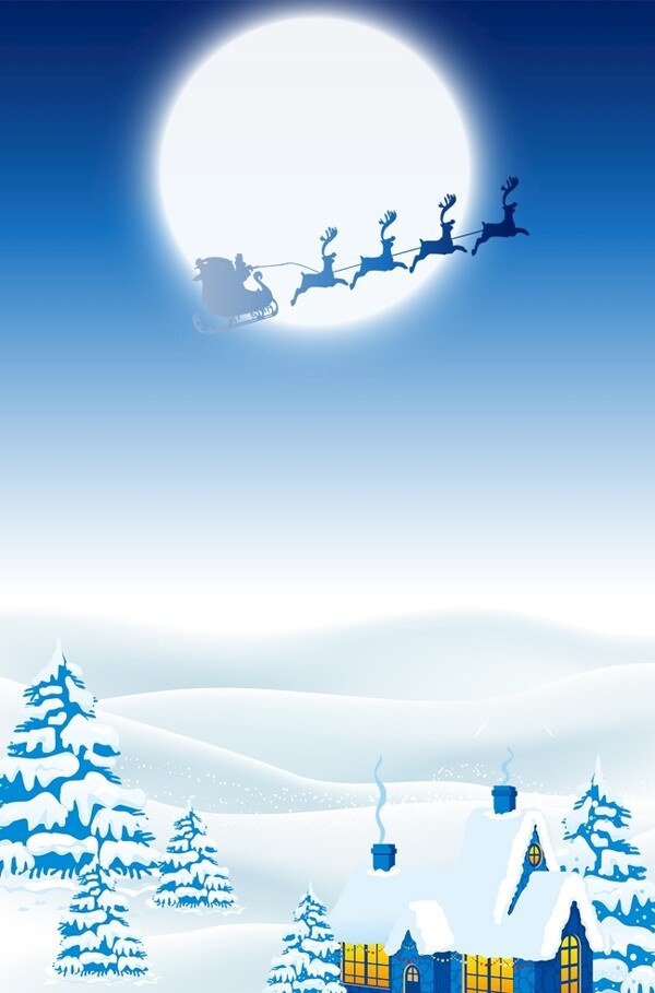 圣诞卡通雪背景图