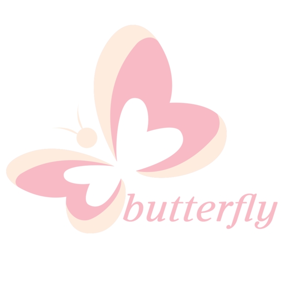 蝴蝶蝶泳logo粉色印刷