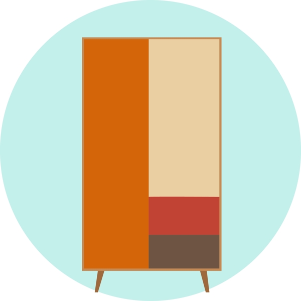 扁平化家具柜子图形元素