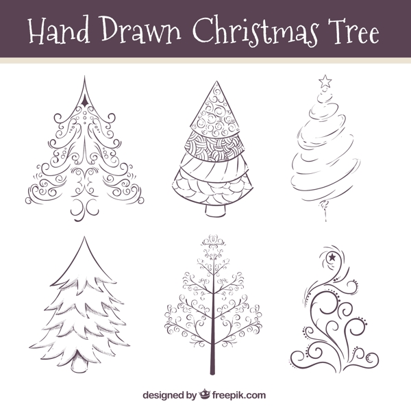手绘装饰圣诞树