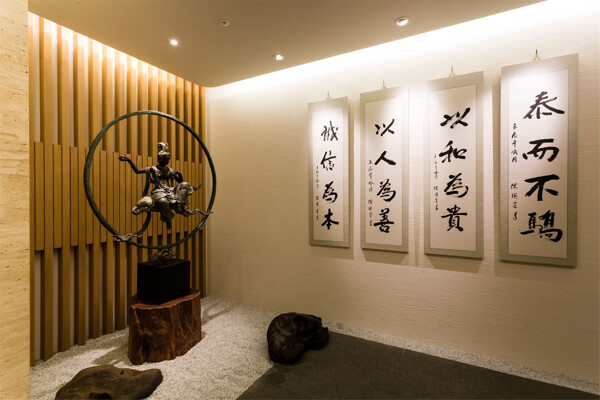 新中式一室内背景墙设计图
