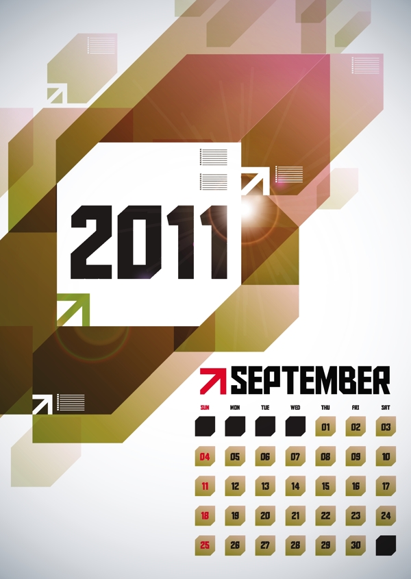 2011九月日历设计