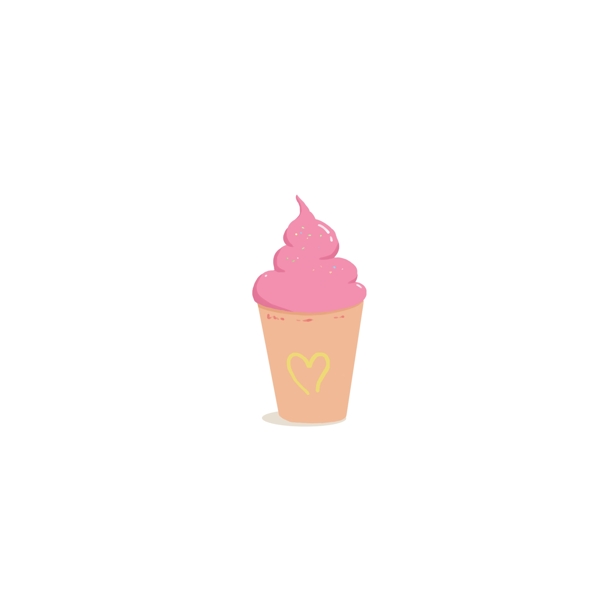 草莓粉色雪糕冰激凌