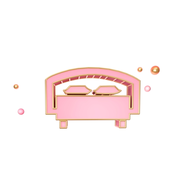 创意粉色双人床
