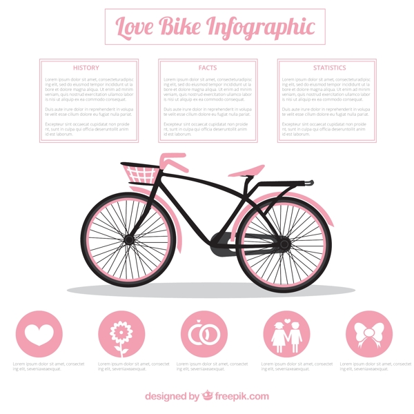 粉红色的自行车图片