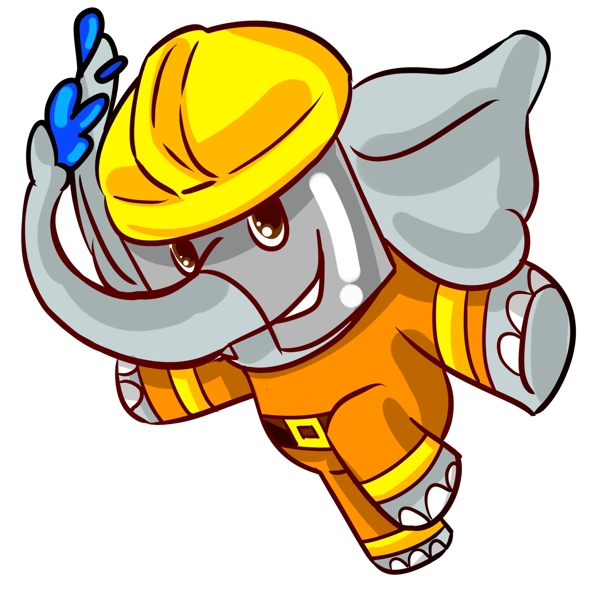 开心玩耍的大象插图
