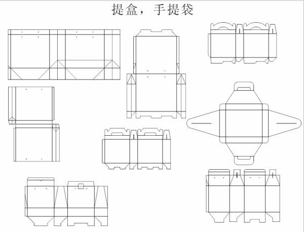 提盒手提袋结构刀模图图片