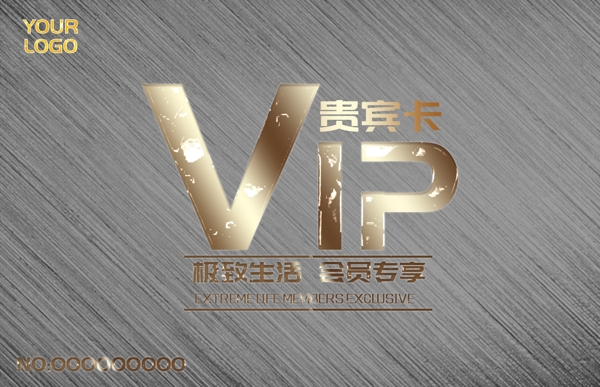 灰金色商务风简洁大气VIP会员卡