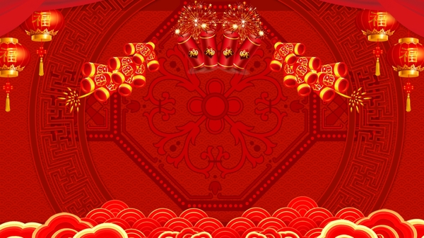 红色喜庆灯笼春节背景素材