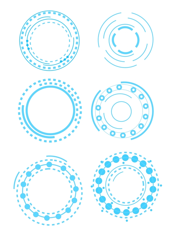 科技边框蓝色未来感矢量ai可商用元素