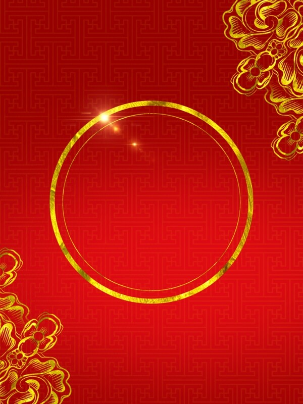 红色中国红喜庆金色创意背景设计