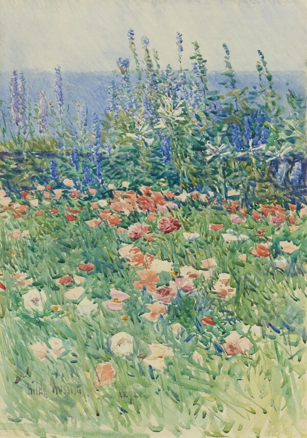 FrederickChildeHassamFlowerGardenIslesofShoals1893画家风景画静物油画建筑油画装饰画