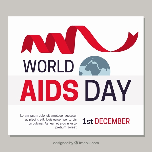 世界艾滋病日带红丝带的背景