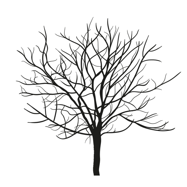 手绘冬季树木原创矢量素材