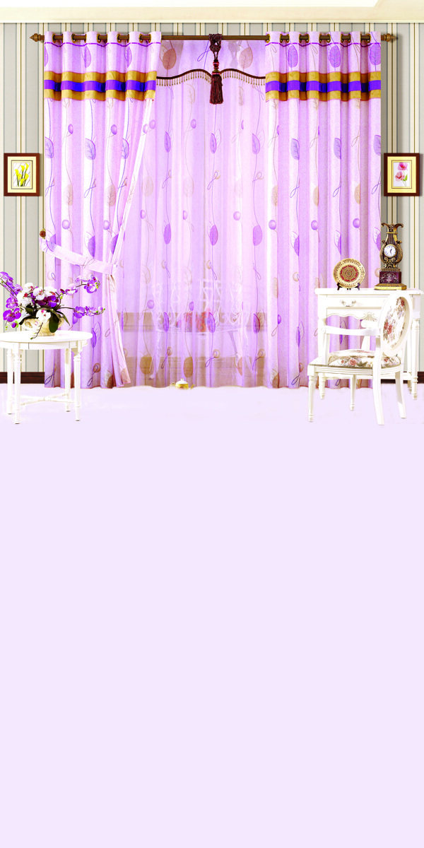 窗帘与桌椅等影楼摄影背景高清图片
