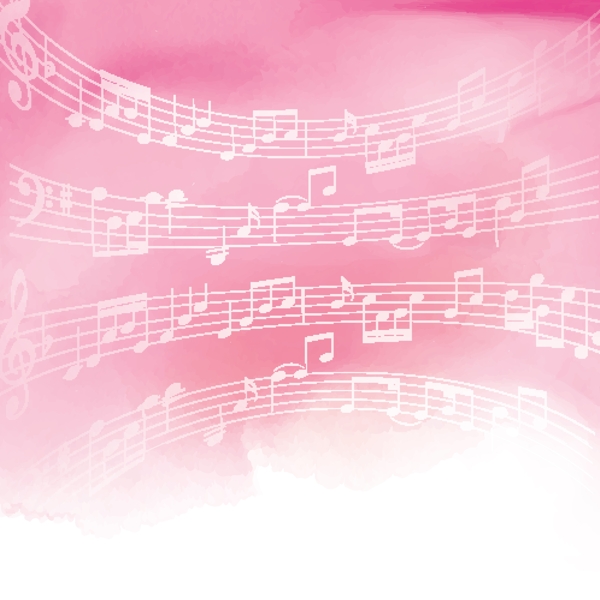 粉红色水彩音乐谱子背景