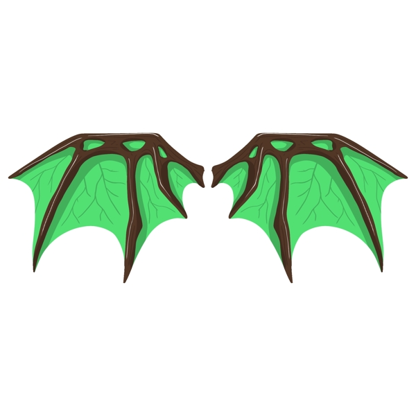 绿色的恶魔之翼插画
