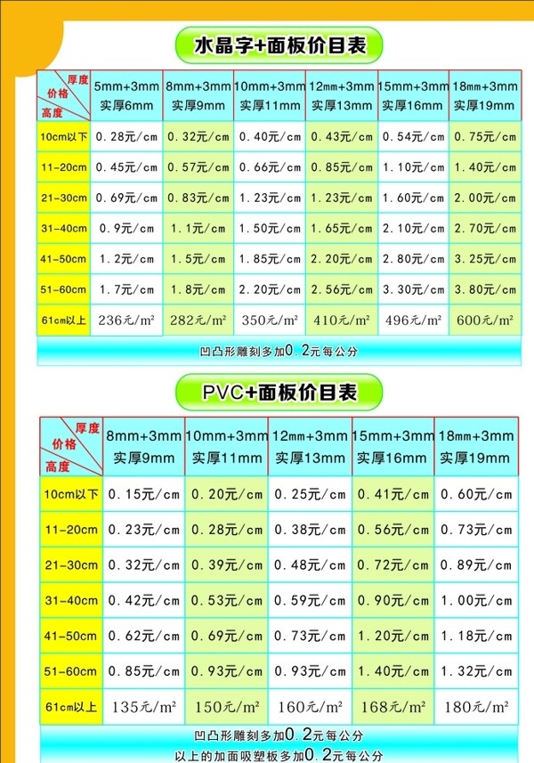 广告公司各种发光字报价