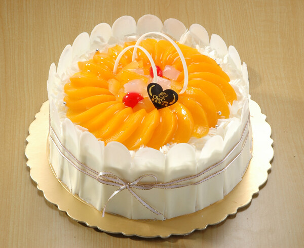 黄桃生日蛋糕图片