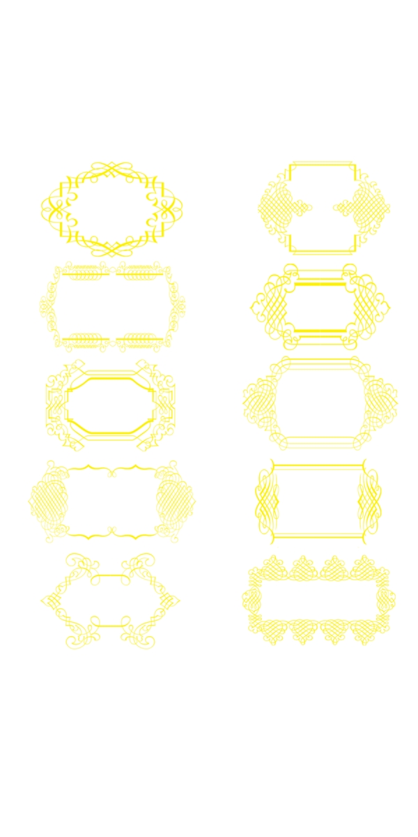金色欧式复古边框元素素材